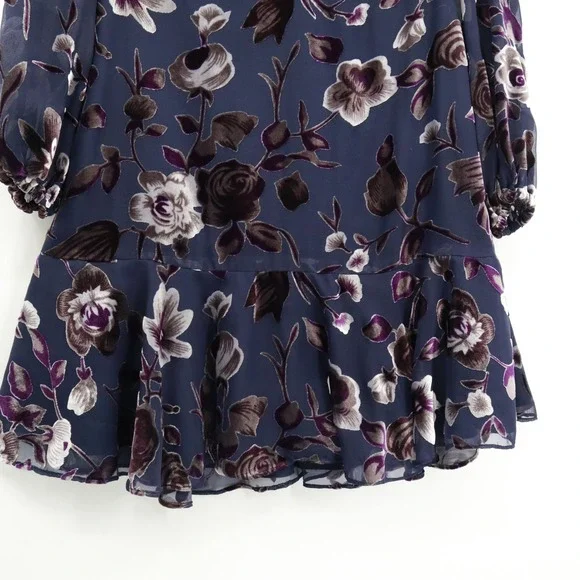 Navy Burnout Floral Dress - Picture 13 of 16